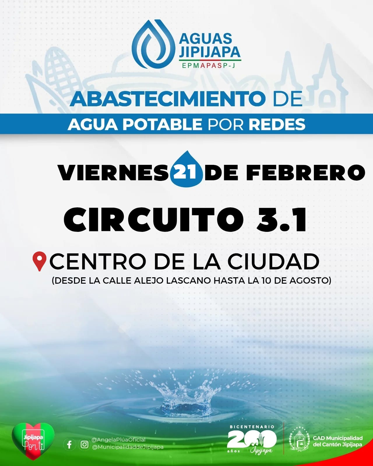 Abastecimiento de Agua potable por redes